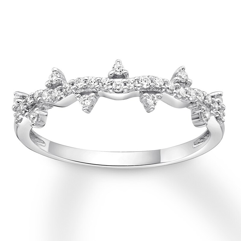 Main Image 1 of Previously Owned Diamond Stackable Ring 1/5 ct tw Round-cut 10K White Gold