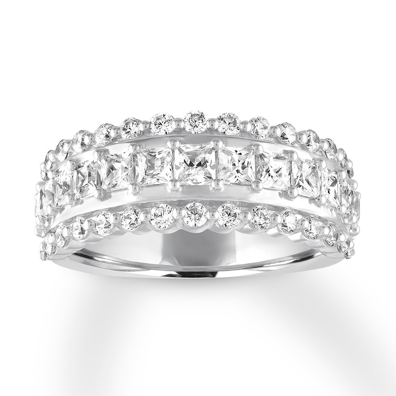 Main Image 1 of Previously Owned Diamond Anniversary Ring 1-1/2 ct tw Princess/Round 14K Gold