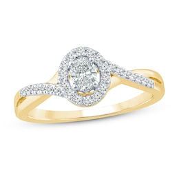 Previously Owned Diamond Ring 3/8 ct tw Oval/Round 10K Yellow Gold