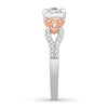 Thumbnail Image 3 of Previously Owned Diamond Promise Ring 1/2 ct tw Princess/Round 10K Two-Tone Gold