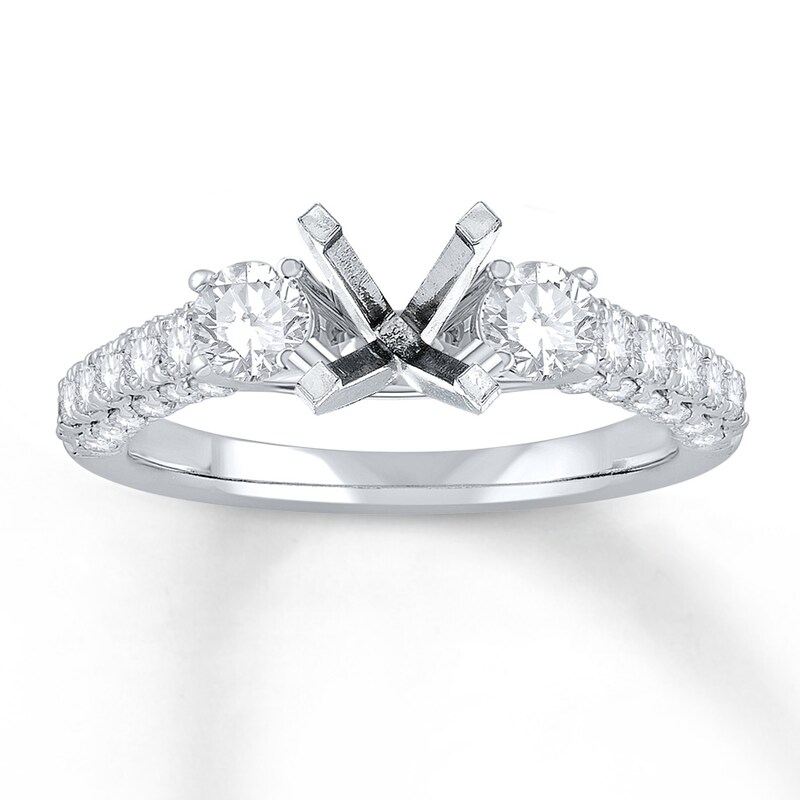 Main Image 1 of Previously Owned Diamond Engagement Ring Setting 1 ct tw Round 14K White Gold