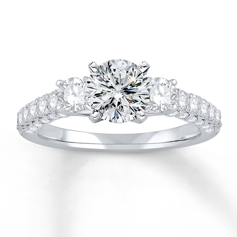 Main Image 2 of Previously Owned Diamond Engagement Ring Setting 1 ct tw Round 14K White Gold