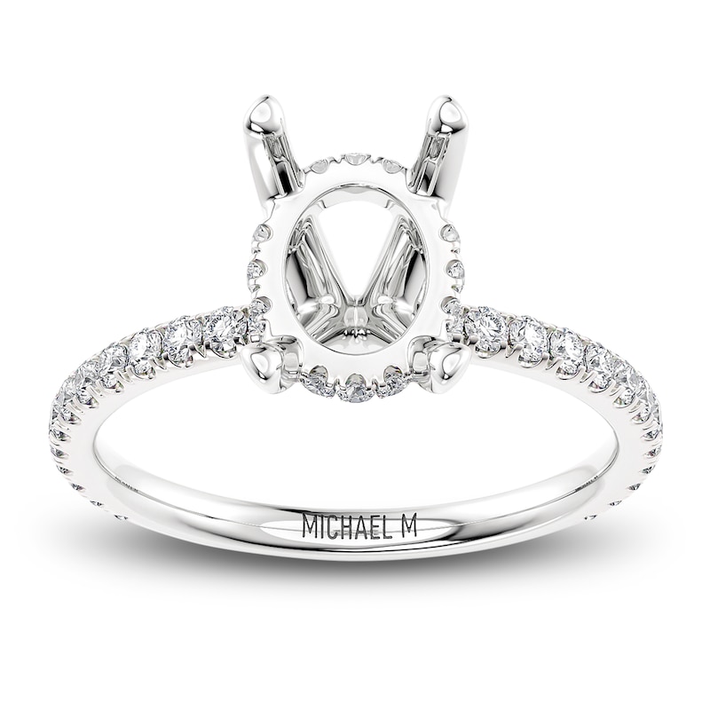 Main Image 1 of Previously Owned Michael M Diamond Engagement Ring Setting 1/3 ct tw Round 18K White Gold (Center diamond is sold separately)