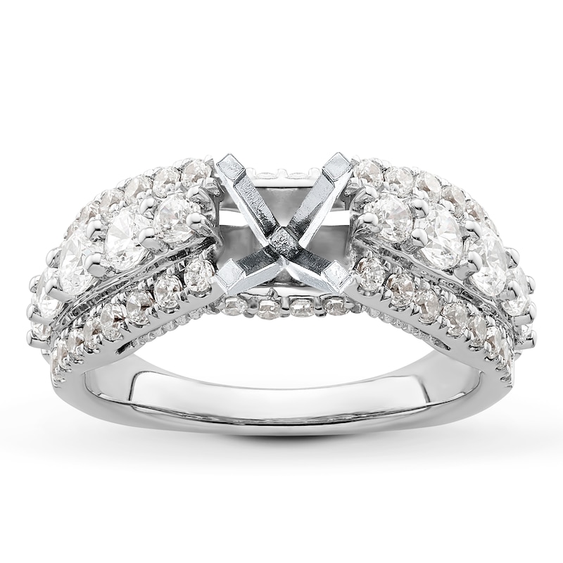 Main Image 1 of Previously Owned Hearts Desire Diamond Engagement Ring Setting 1-1/2 ct tw Round 18K White Gold