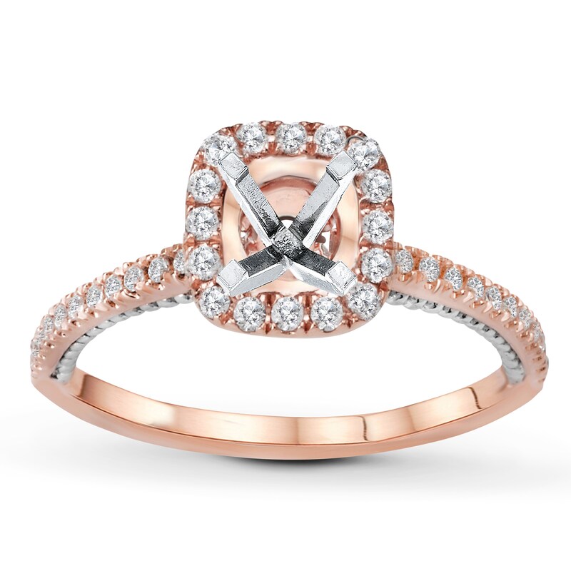 Main Image 1 of Previously Owned Diamond Engagement Ring Setting 1/3 ct tw Round 14K Rose Gold