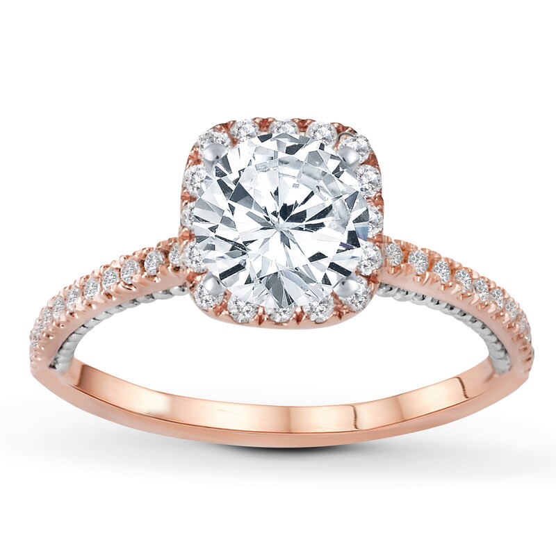 Main Image 3 of Previously Owned Diamond Engagement Ring Setting 1/3 ct tw Round 14K Rose Gold