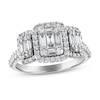Thumbnail Image 0 of Previously Owned Diamond Engagement Ring 1 ct tw Baguette/Round 14K White Gold