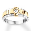 Thumbnail Image 1 of Previously Owned Men's Diamond Solitaire Ring 1/6 carat Round 10K Two-Tone Gold