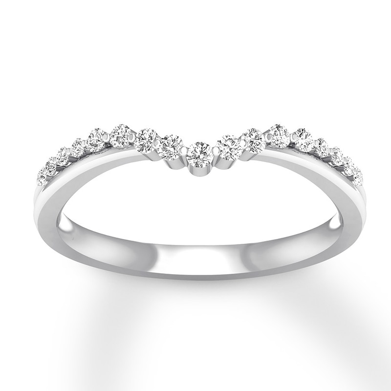 Main Image 1 of Previously Owned Diamond Contour Ring 1/5 carat tw Round 14K White Gold