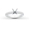 Thumbnail Image 1 of Previously Owned Diamond Engagement Ring Setting 1/2 ct tw Round/Pear-shaped Platinum
