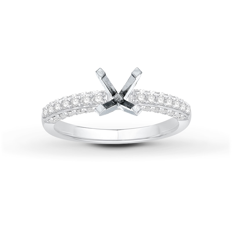 Main Image 1 of Previously Owned Diamond Engagement Ring Setting 1/2 ct tw Round/Pear-shaped Platinum