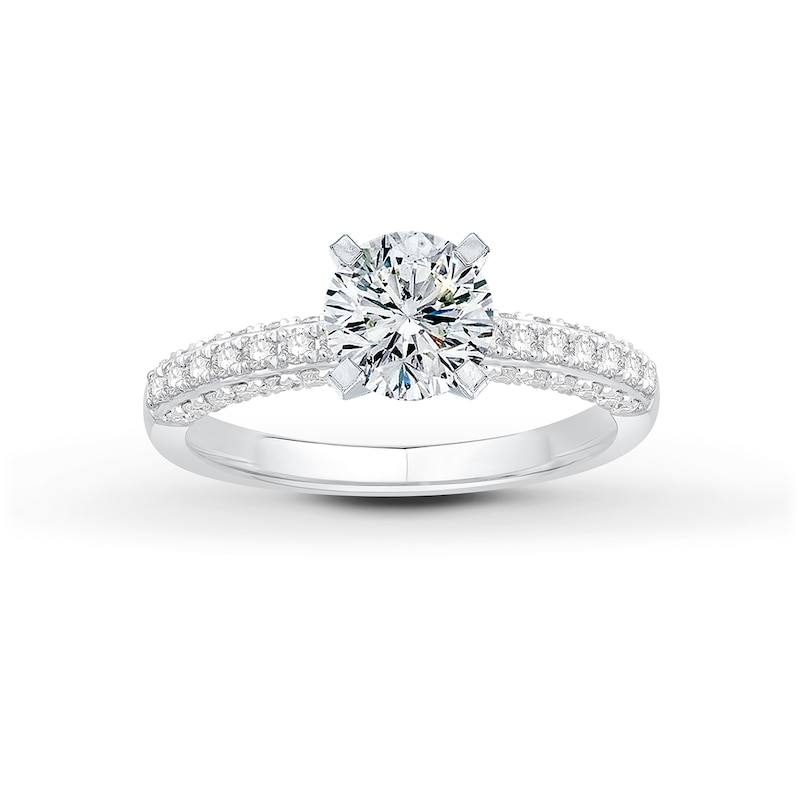 Main Image 3 of Previously Owned Diamond Engagement Ring Setting 1/2 ct tw Round/Pear-shaped Platinum