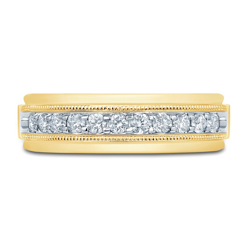 Main Image 3 of Previously Owned Men's Diamond Wedding Band 1/2 ct tw Round 14K Yellow Gold
