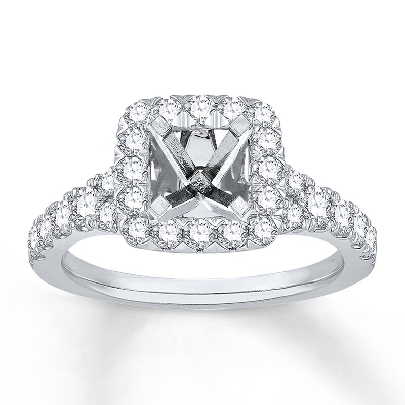 Main Image 1 of Previously Owned Colorless Diamond Ring Setting 7/8 ct tw Round 14K White Gold