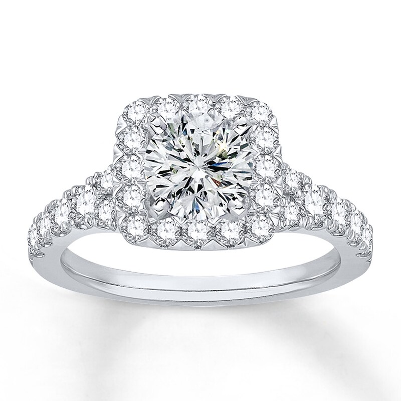 Main Image 3 of Previously Owned Colorless Diamond Ring Setting 7/8 ct tw Round 14K White Gold