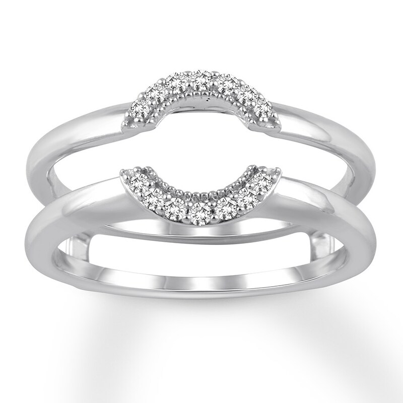 Main Image 1 of Previously Owned Diamond Enhancer Ring 1/8 ct tw Round-cut 14K White Gold