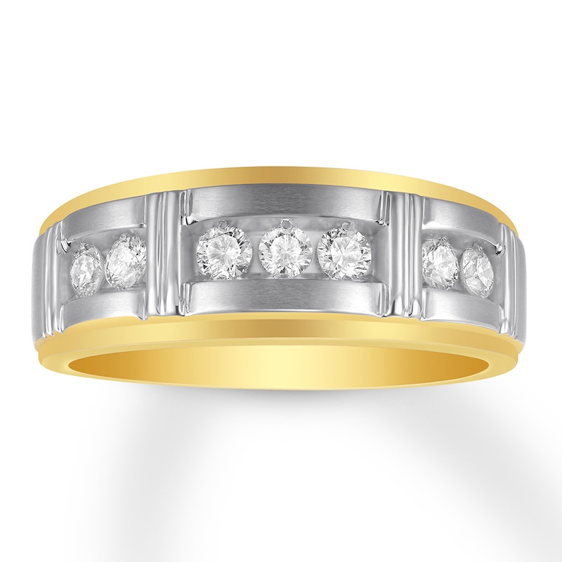 Main Image 1 of Previously Owned Men's Diamond Band 1/2 ct tw Round-cut 14K Yellow Gold