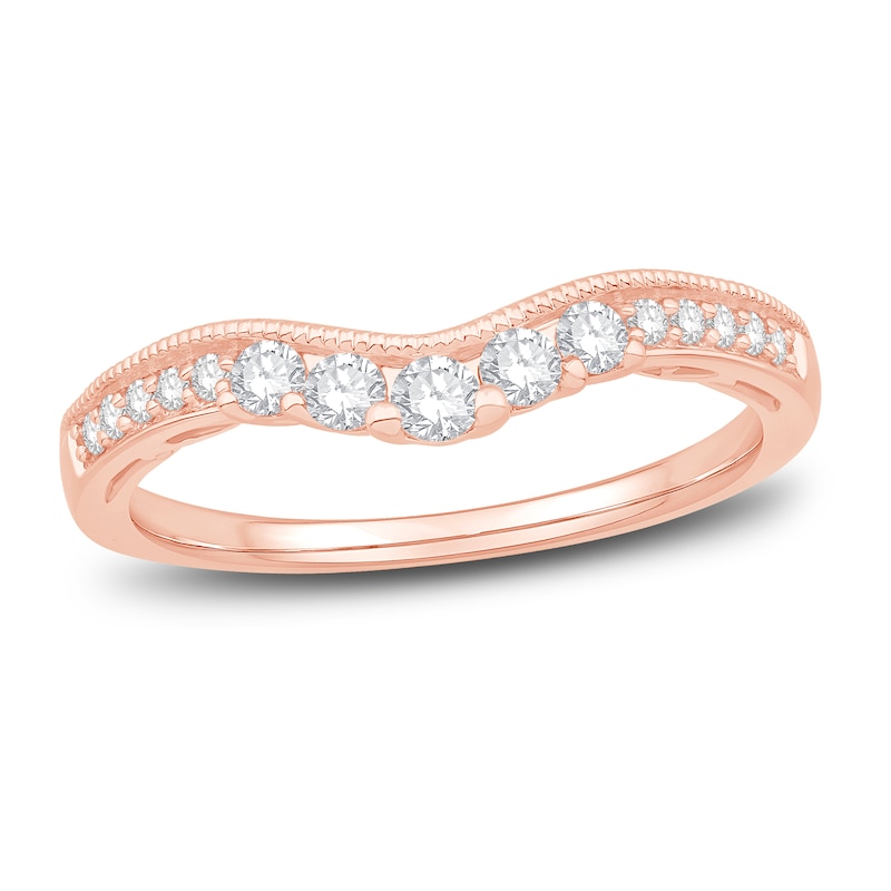 Main Image 1 of Previously Owned Diamond Contour Ring 1/3 ct tw Round 14K Rose Gold