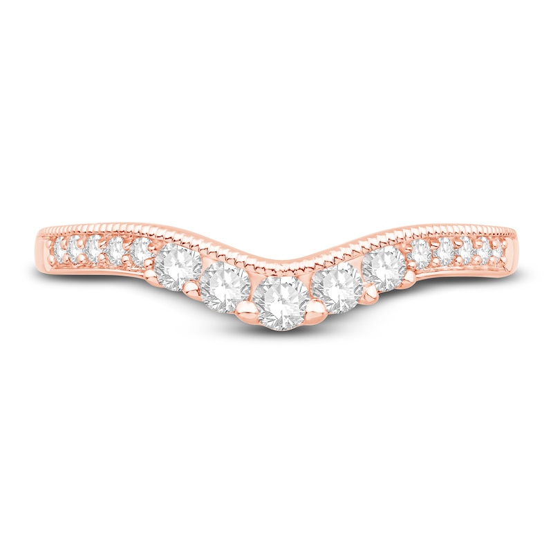 Main Image 3 of Previously Owned Diamond Contour Ring 1/3 ct tw Round 14K Rose Gold