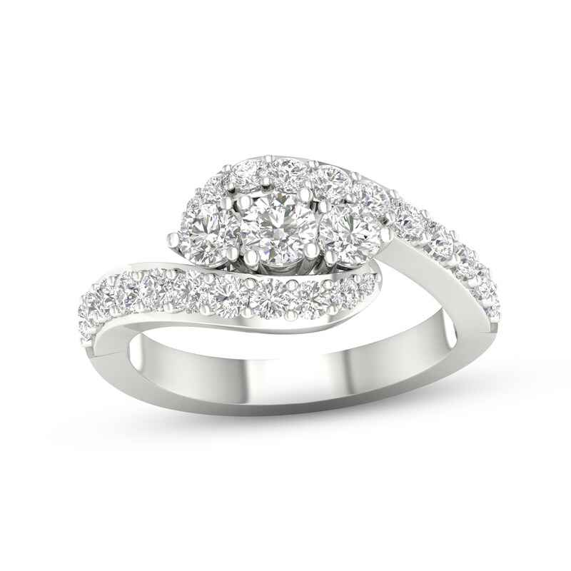 Main Image 1 of Previously Owned Diamond 3-Stone Ring 1-1/6 ct tw Round 14K White Gold