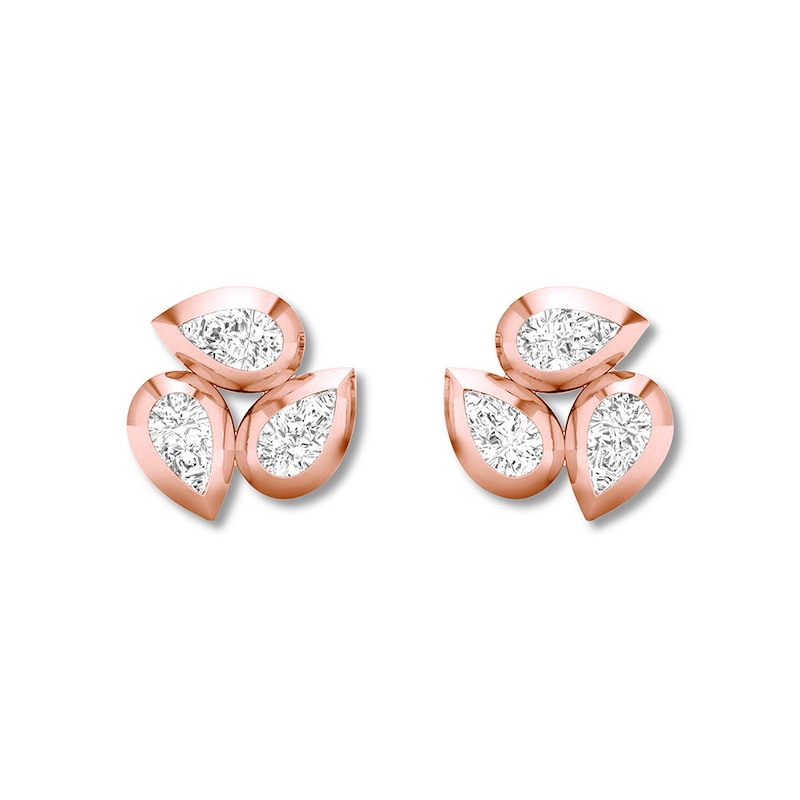 Previously Owned Diamond Stud Earrings 1/4 ct tw Bezel-set 10K Rose Gold