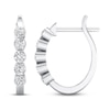 Thumbnail Image 2 of Previously Owned Diamond Hoop Earrings 1 ct tw Round 14K White Gold