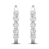 Thumbnail Image 3 of Previously Owned Diamond Hoop Earrings 1 ct tw Round 14K White Gold