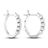 Thumbnail Image 4 of Previously Owned Diamond Hoop Earrings 1 ct tw Round 14K White Gold