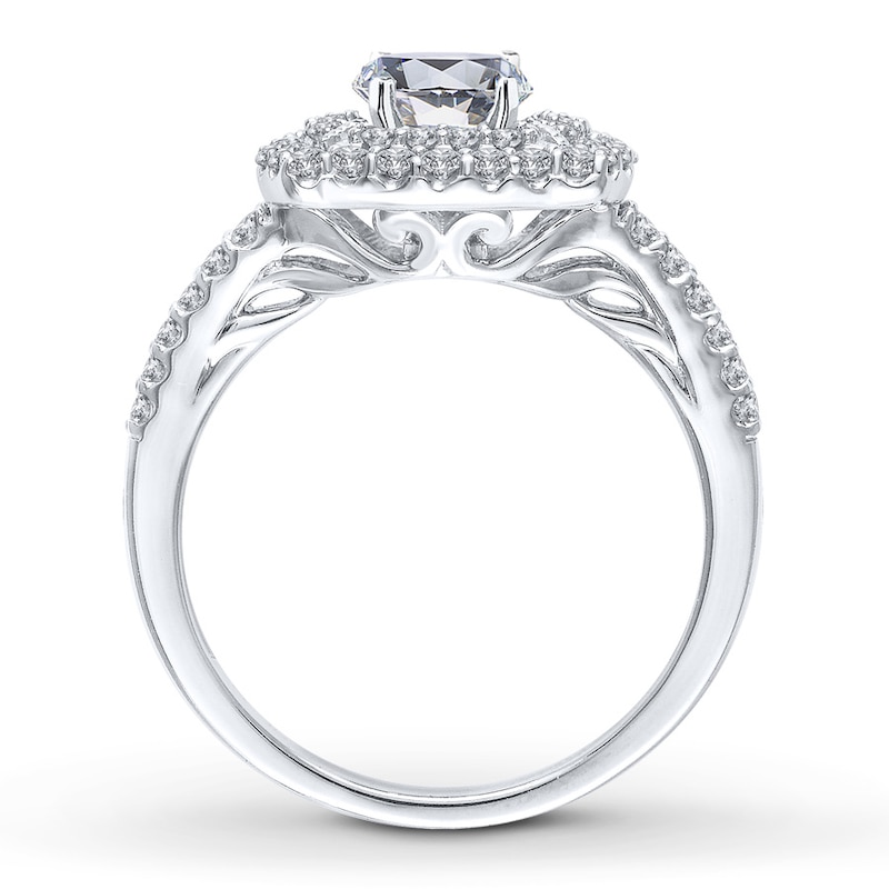 Main Image 2 of Previously Owned Diamond Ring Setting 5/8 ct tw Round-cut 14K White Gold