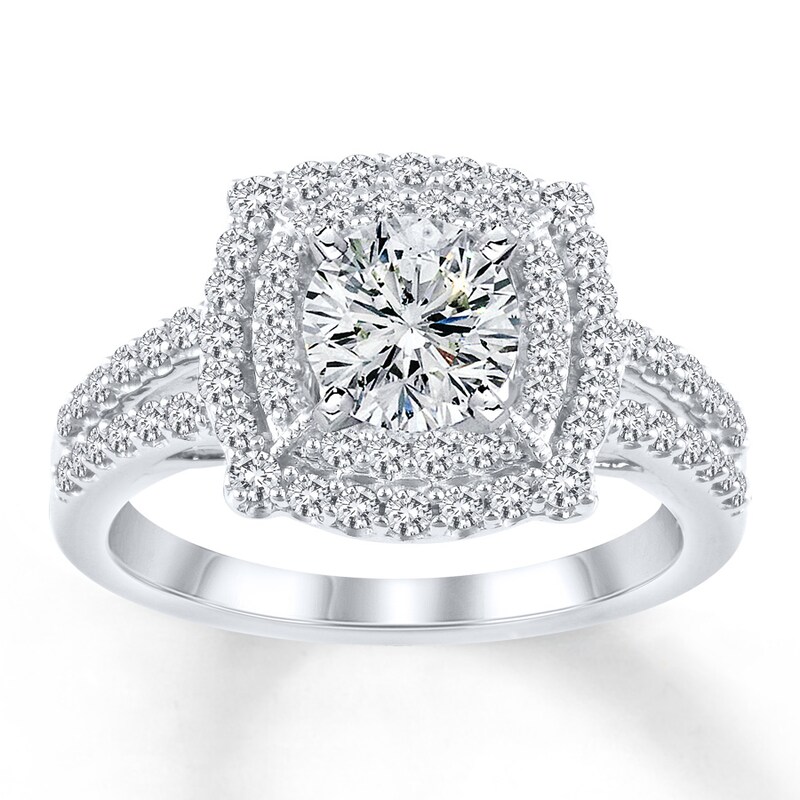 Main Image 3 of Previously Owned Diamond Ring Setting 5/8 ct tw Round-cut 14K White Gold