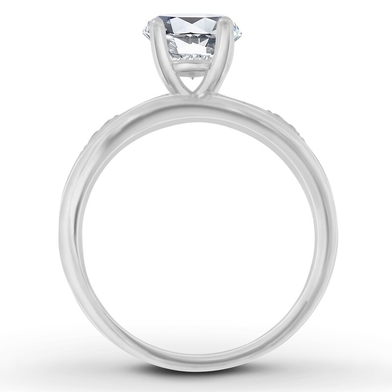 Main Image 2 of Previously Owned Diamond Ring Setting 1/8 ct tw Round/Baguette 14K White Gold