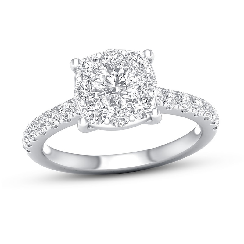 Main Image 1 of Previously Owned Diamond Engagement Ring 1 1/5 ct tw Round 14K White Gold