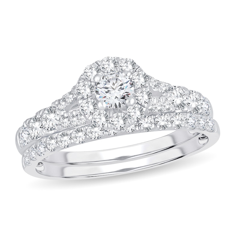 Main Image 1 of Previously Owned Diamond Bridal Set 1 ct tw Round 14K White Gold