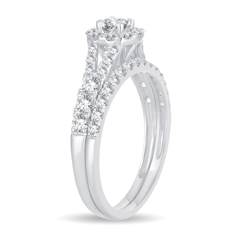 Main Image 2 of Previously Owned Diamond Bridal Set 1 ct tw Round 14K White Gold