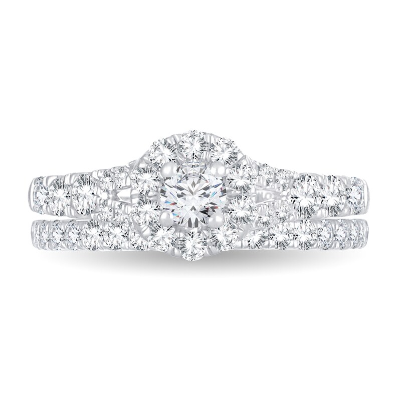 Main Image 3 of Previously Owned Diamond Bridal Set 1 ct tw Round 14K White Gold