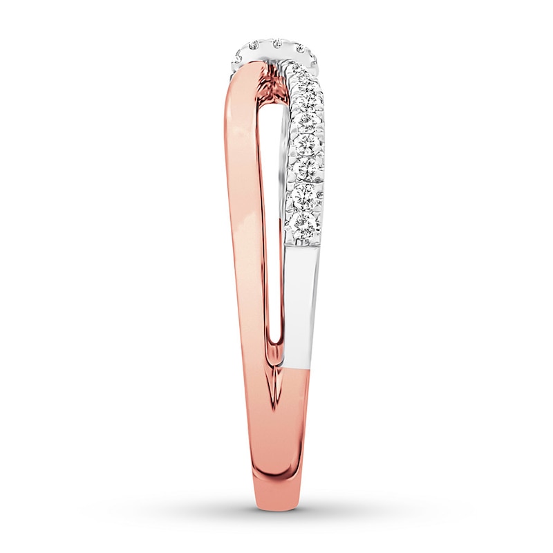 Main Image 3 of Previously Owned Diamond Ring 1/6 ct tw Round-cut 10K Two-Tone Gold