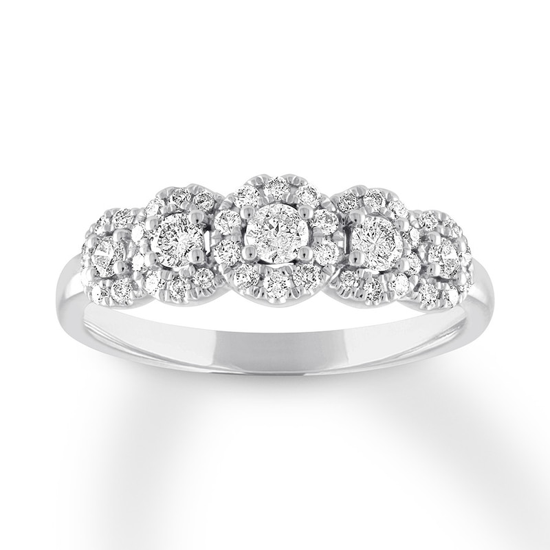 Main Image 1 of Previously Owned Diamond Anniversary Ring 1/2 carat tw Round 14K White Gold