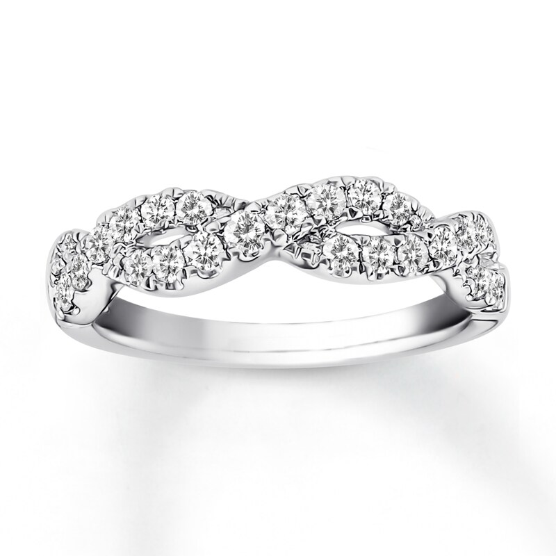Main Image 1 of Previously Owned Diamond Anniversary Band 1/2 ct tw Round-cut 10K White Gold