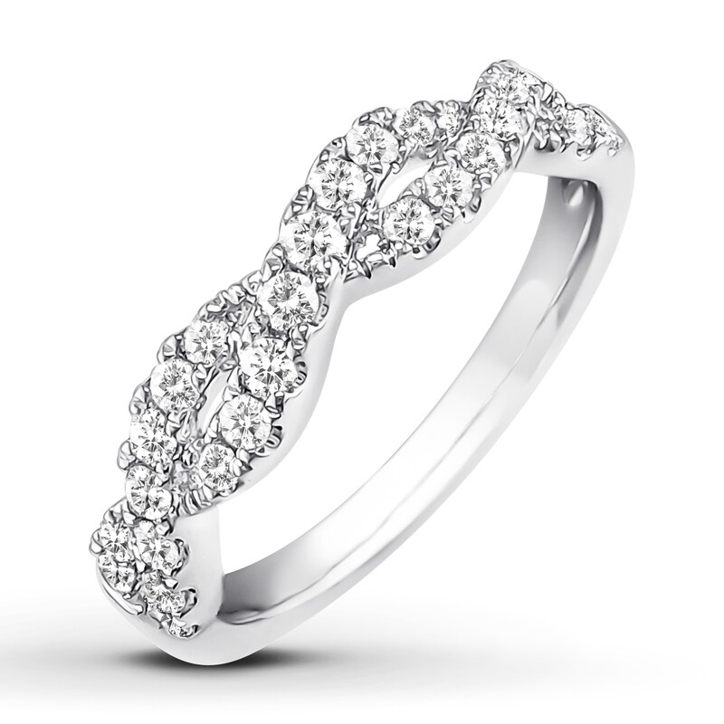 Main Image 4 of Previously Owned Diamond Anniversary Band 1/2 ct tw Round-cut 10K White Gold