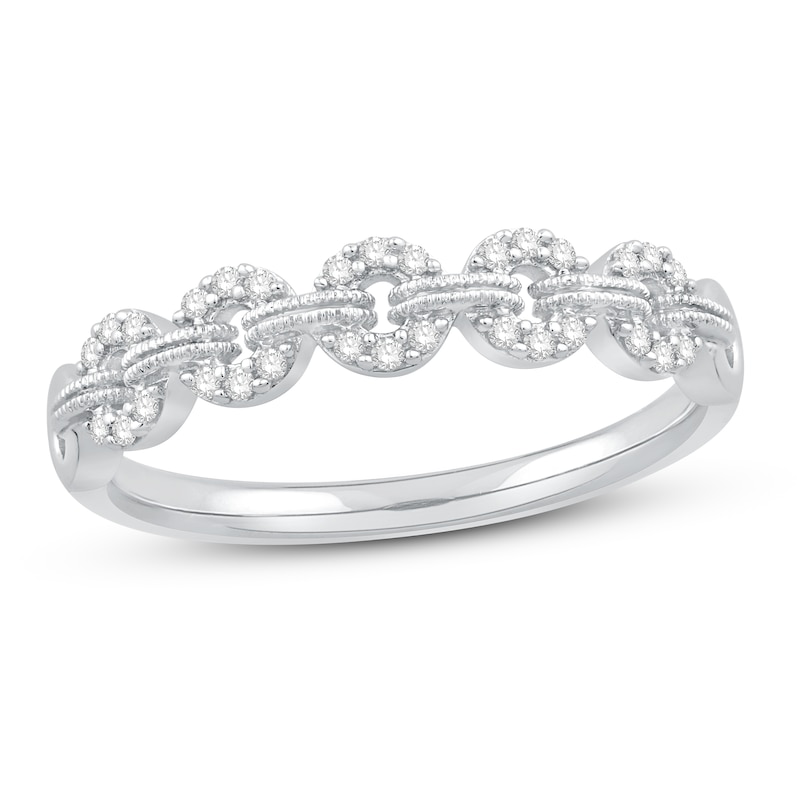 Main Image 1 of Previously Owned Diamond Anniversary Ring 1/8 ct tw Round 10K White Gold