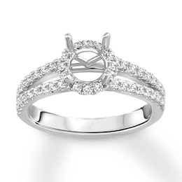 Previously Owned Diamond Ring Setting 3/8 ct tw Round-cut 14K White Gold