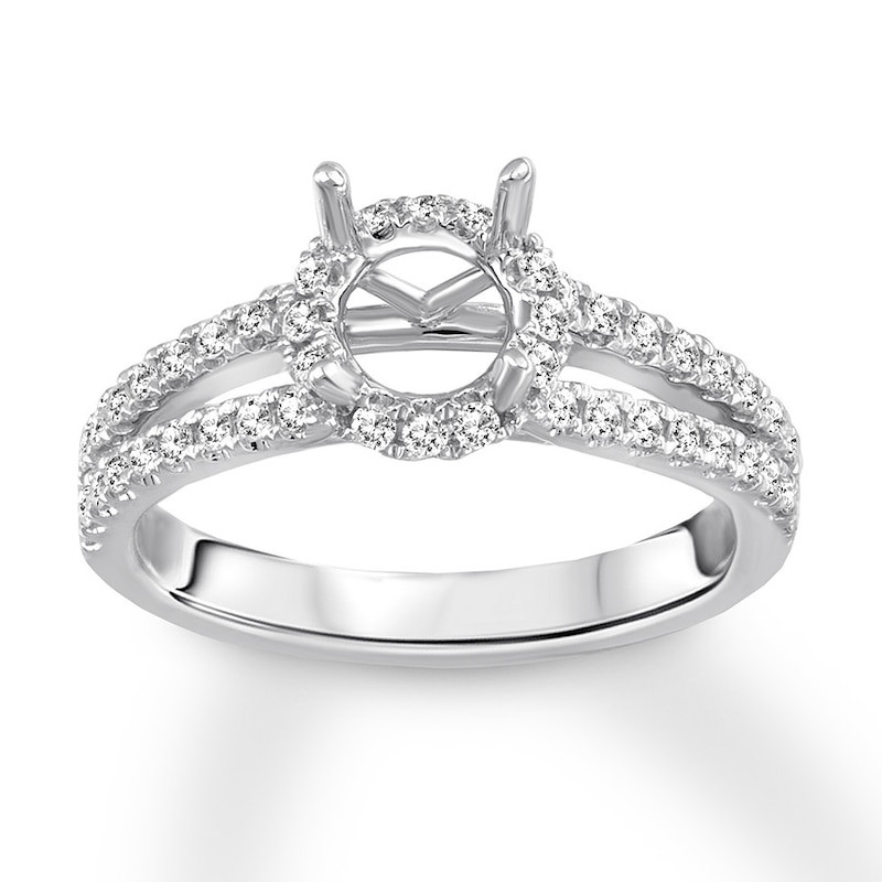 Main Image 1 of Previously Owned Diamond Ring Setting 3/8 ct tw Round-cut 14K White Gold
