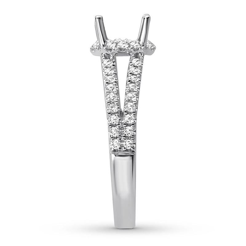 Main Image 3 of Previously Owned Diamond Ring Setting 3/8 ct tw Round-cut 14K White Gold