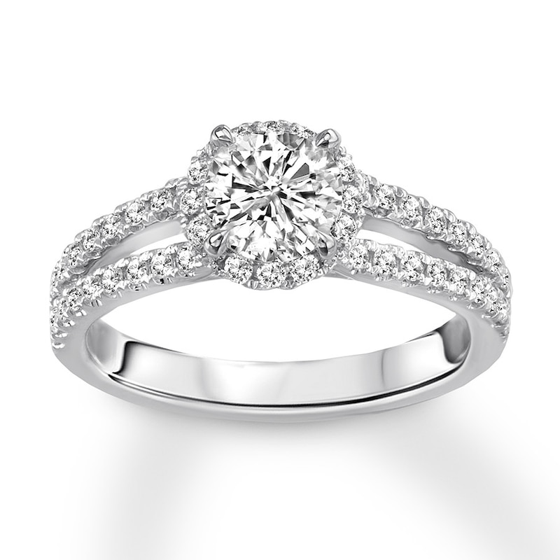 Main Image 4 of Previously Owned Diamond Ring Setting 3/8 ct tw Round-cut 14K White Gold