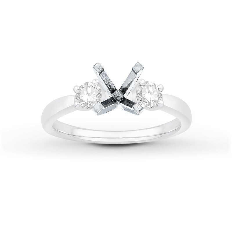 Main Image 1 of Previously Owned Diamond 3-Stone Engagement Ring Setting 1/4 ct tw Round Platinum
