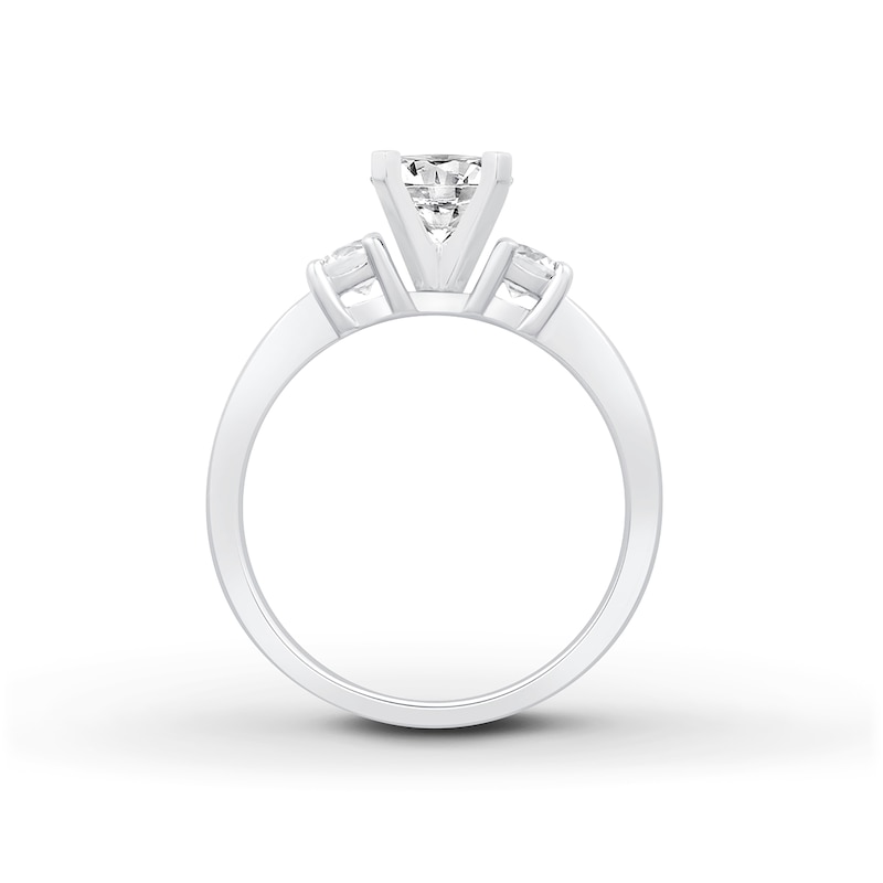 Main Image 2 of Previously Owned Diamond 3-Stone Engagement Ring Setting 1/4 ct tw Round Platinum