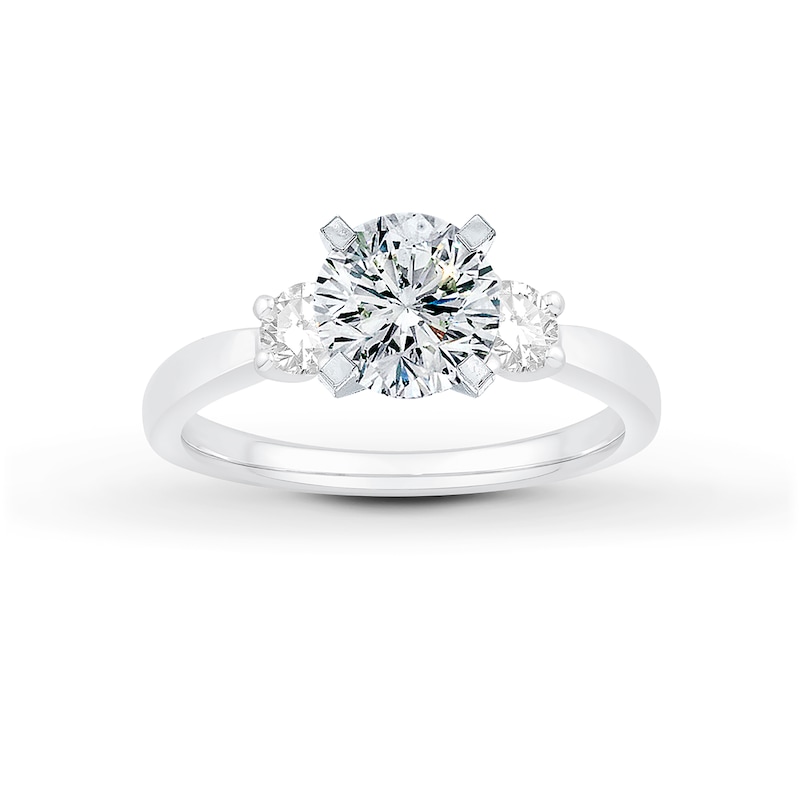 Main Image 3 of Previously Owned Diamond 3-Stone Engagement Ring Setting 1/4 ct tw Round Platinum