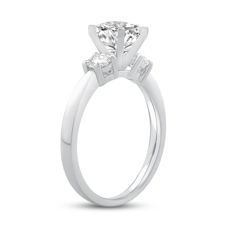 Main Image 4 of Previously Owned Diamond 3-Stone Engagement Ring Setting 1/4 ct tw Round Platinum