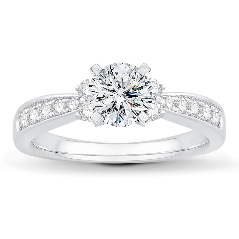 Main Image 3 of Previously Owned Diamond Engagement Ring Setting 1/3 ct tw Round Platinum