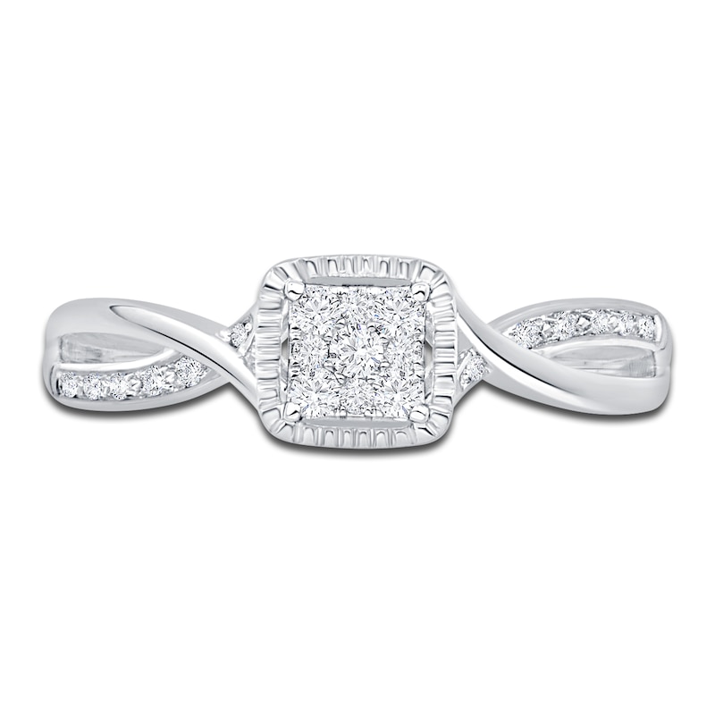 Main Image 3 of Previously Owned Diamond Promise Ring 1/6 ct tw Round 10K White Gold
